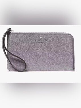 Kate Spade Lucy Medium L-Zip Glitter Wristlet - Candied Flower